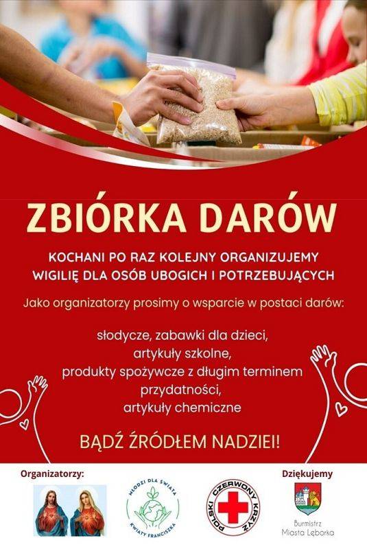 Plakat zbiórka darów
